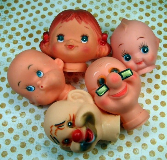 Vintage Plastic Doll Heads