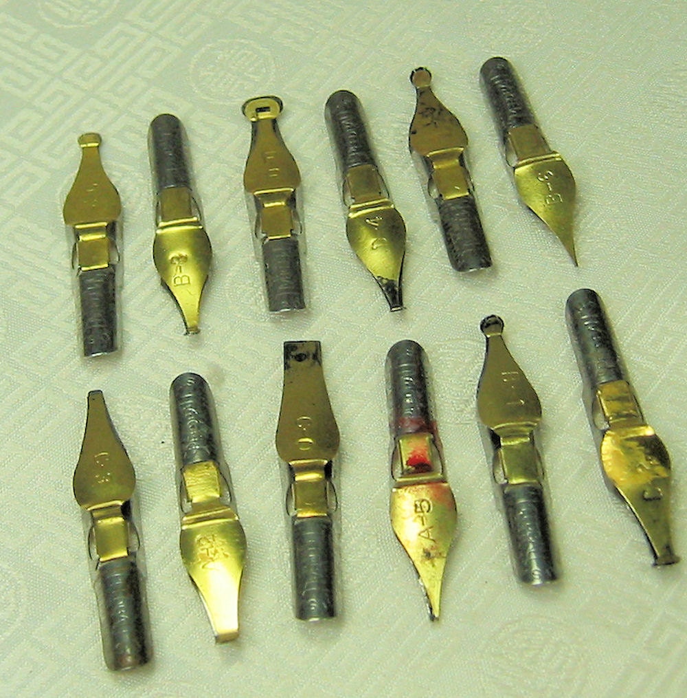 Vintage Pen Nibs For Reuse Repurpose 12 Pieces