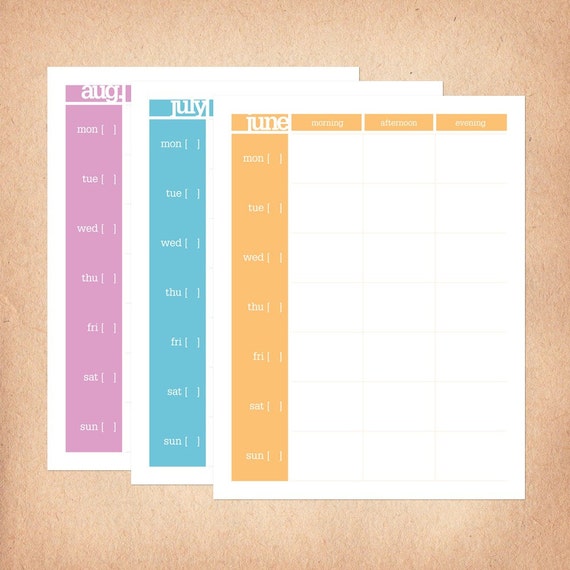 items similar to printable weekly calendar with color