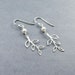 Mini Silver Branch Earrings - 'Lydia - White'