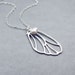 Butterfly Wing Necklace - Sterling Silver Chain and Freshwater Pearl