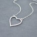 Silver Heart Necklace, Sterling Silver Chain