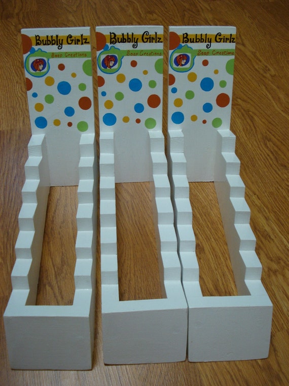 Items similar to Custom natural or painted wooden soap display stand rack with your logo