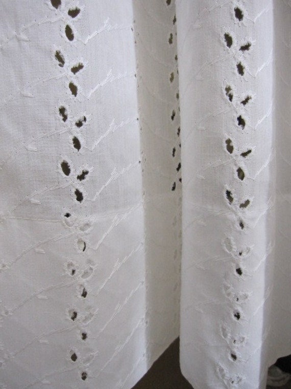 Vintage Lace Curtains Eyelet Lace Curtains Set of 3 White