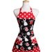 Black Red and White Apron, tossed kitchen aprons with big polka dots