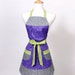 Apron, full bright purple gray and lime green