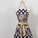 BYU Apron, Blue Tan and White BYU and Polka dots