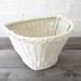 Vintage WHITE WICKER Bicycle Basket