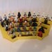 Handcrafted Wooden Star Wars Lego Minifigure Tabletop Display Shelf is Gloss Yellow with Brown Lego Plates