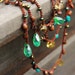 Teal and citrine - Long necklace / bracelet - crocheted versatile necklace / bracelet - free worldwide shipping