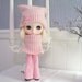 Blythe....Blythe Outfit....Pants, Sweater Caplet, and Hat All in Pink Angora, Wool and Denim