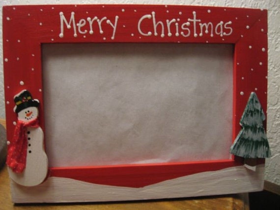 Merry Christmas Christmas frame holiday family hand painted