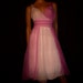 SHEER and Now Vintage 50's or 60's SHEER Pink Nylon Empire Waist Nightie or Party Dress 32" chest
