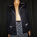It's in Black and White - Vintage 1960's or 1970's - Black with White Trim - Blazer - Coat - slip pocket detail - 37" bust M/L