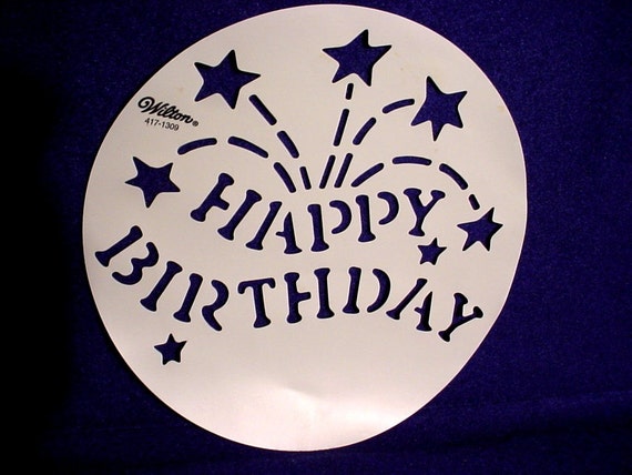 wilton cake stencil happy birthday cake decorating