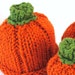 Knit Pumpkin Hat for baby - Orange w/ green stem - machine washable