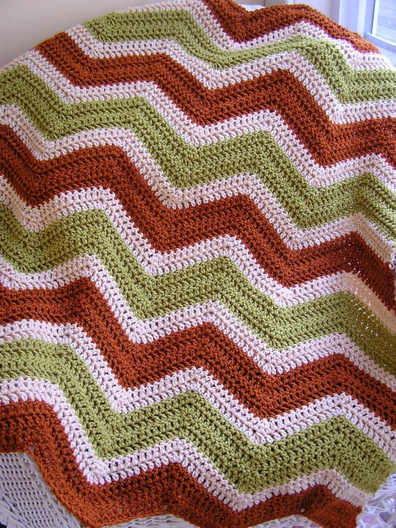 New chevron zig zag baby blanket crochet knit baby afghan lap