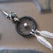 Black Thread Dream Catcher Belly Button Ring- Silver Feather Dreamcatcher Charm Dangle Navel Piercing Body Jewelry