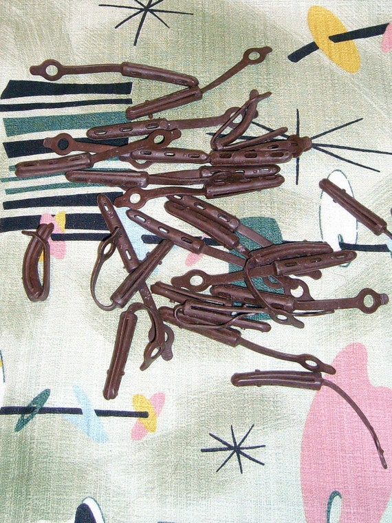 Vintage Brown Rubber Curlers