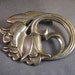 1980s Vintage Seagull Pewter Art Nouveau Style Brooch