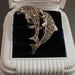 RESERVED for Stef Vintage Sterling Silver Marcasite Dolphins Cocktail Ring Sz 7