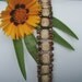 Brandy and Vanilla Glass Cabochon and Rhinestone Bracelet