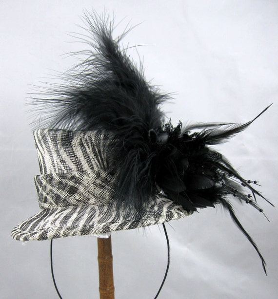 Zebra Print Mini Top Hat Kentucky Derby or Wedding Hat