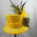 Yellow Top Hat Feather Fascinator