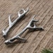 Antique Pewter Stag Antler Hair Pins