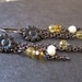 Gold, Yellow, Crystal Pearl and Sunflowers - long dangle chains - Pure Titanium Earrings - handmade by Variya on Etsy