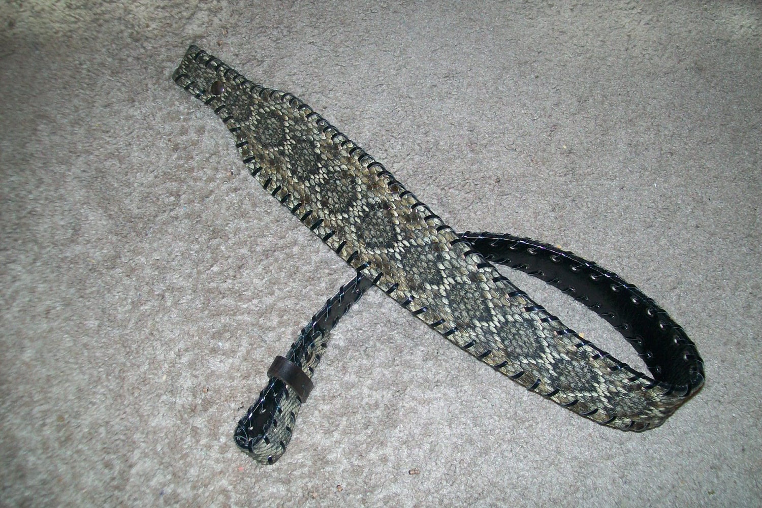 Diamond Back Rattlesnake skin Rifle Sling