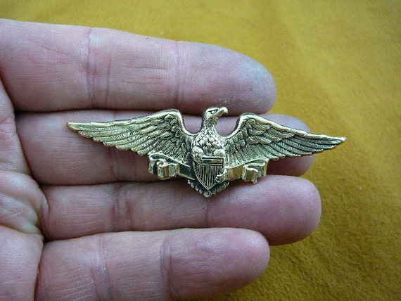 Bald eagle with Shield Military bird pin pendant by sharkman123