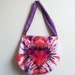 Heart shape tie dye bag - Red heart boho bag - Customized handbags