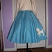 Vtg 1980s in a 50s Style BE BOP Sky Blue Poodle Skirt Full Swing Skirt