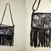 SALE 90's Guess black leather patchwork purse with fringe detail