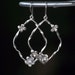 Cubic Zirconia and Matte White Gold Flower Hoop Earrings