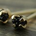 Small Rough Black Diamonds in 14k Yellow Gold Earring