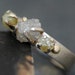 Rough Diamond and White Gold Ring Set- Reserved, 50% payment