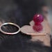Little Hammered Heart Pendant with Tiny Ruby- 14k Yellow Gold- Reserved