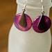 Purple Shell and Silver Teardrop Dangle Earrings