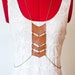 Reclaimed Leather Body Harness on Antique Style Gold Chain. No.01 Tan Chevron