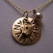 Friendship Necklace ... Soul Friend Necklace... Anam Cara pendant with Lock and Key Charm in Brass