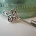 Silver skeleton key necklace with an antiqued silver heart skeleton key.