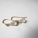 Opal moonstone earrings. Petite glass opal teardrop earrings on 14K gold fill (GF) ear wires. Dainty jewelry.