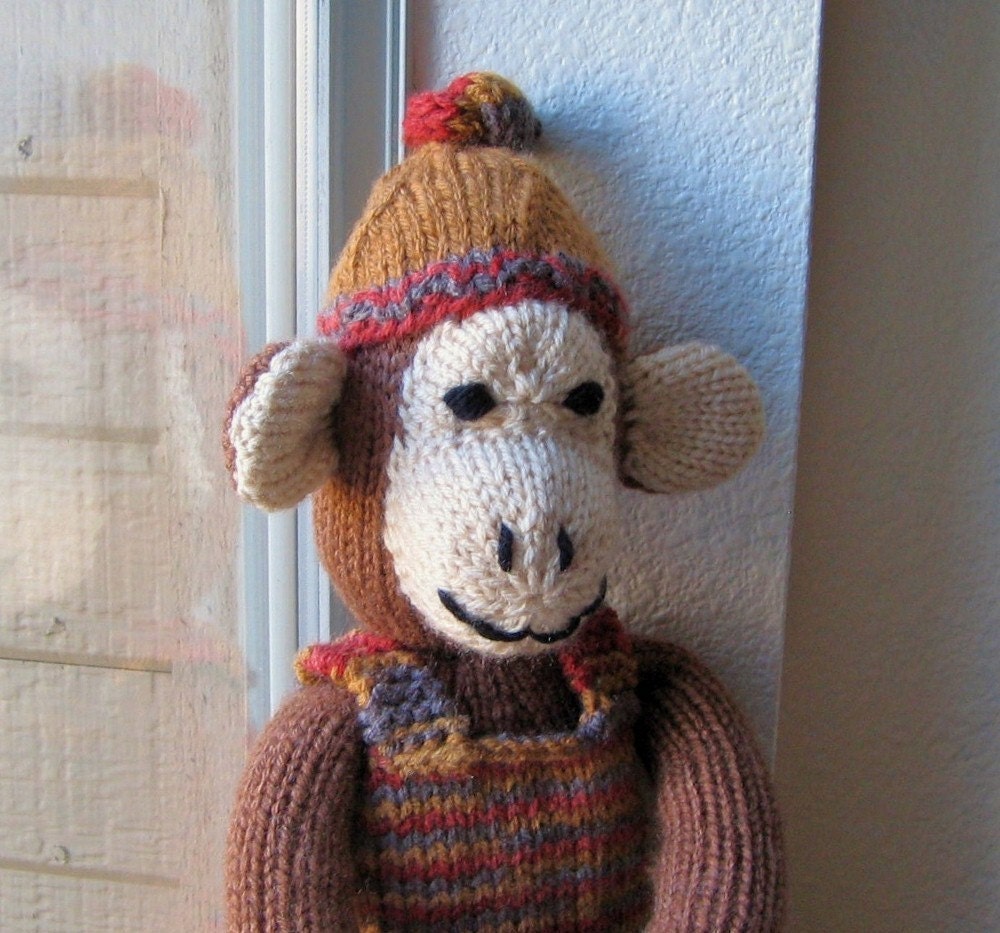 knitted monkey toy