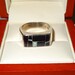 Vintage Sterling Silver Black Onyx, and Mother of Pearl Inlay Men's Ring Size 10 1/2