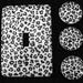 Leopard Print Black and White Hand Painted Drawer Knobs and Single METAL Switch Plate to match