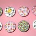 BIRDS and DOTS KNOBS - Pink and Green Hand Painted Wooden Knobs\/Pulls - Set of 8 - Great for Little Girl's Room, Nursery or Girly Bedroom or Office