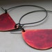 Red Patina Half Moon Earrings