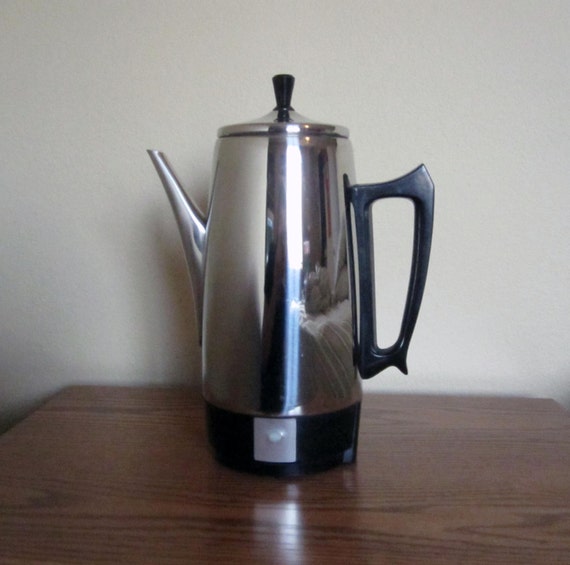 CLEARANCE / Vintage Chrome Coffee Percolator / Retro Coffee